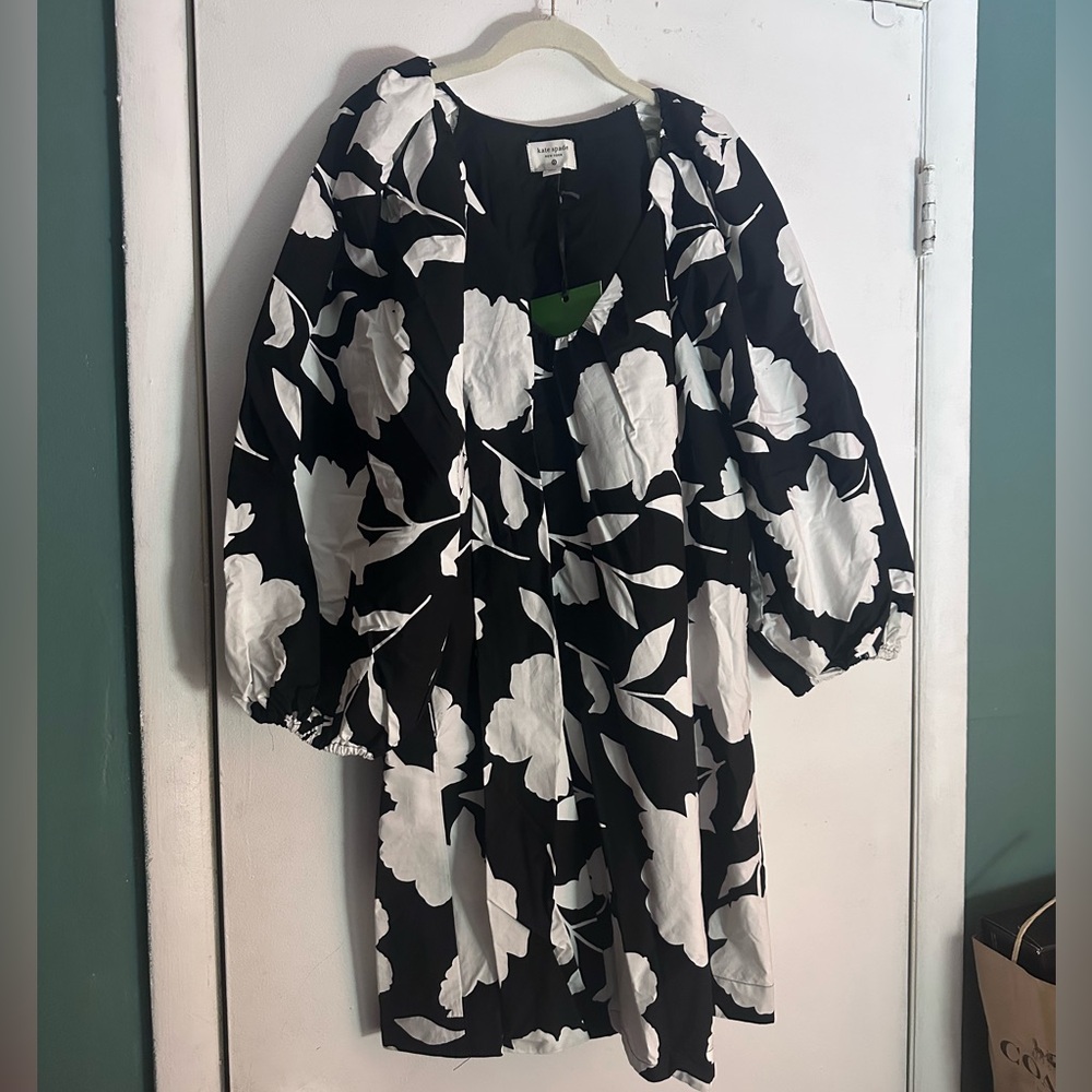 Kate Spade for Target Black & White Floral Puff Sleeve Dress